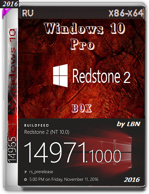 Windows 10 Pro 14971 rs2 x86-x64 RU-RU BOX