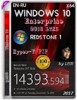 Microsoft Windows 10 Enterprise 2016 LTSB 14393.594 x64 EN-RU Hyper-V_PIP