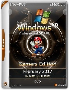 Windows XP Pro VL SP3 x86 Gamers Edition DVD February 2017